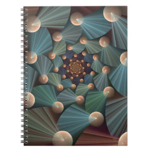 Abstract Fractal Art With Depth Brown Slate Blue Notebook