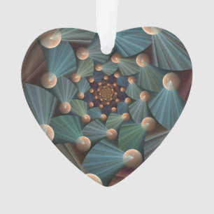 Abstract Fractal Art With Depth Brown Slate Blue Ornament