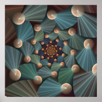 Abstract Fractal Art With Depth Brown Slate Blue