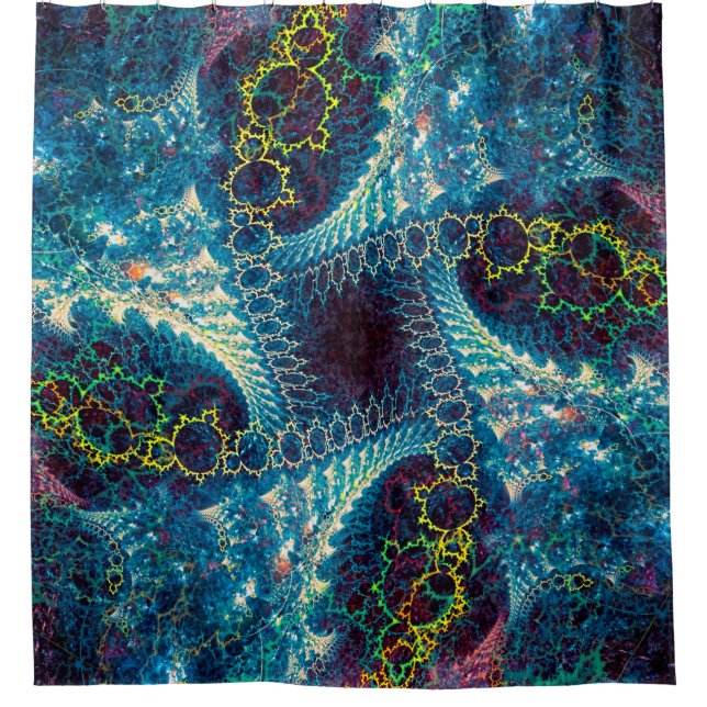 Abstract fractal background - computer-generated i shower curtain (Front)