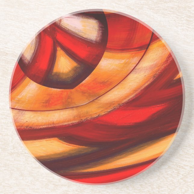 Abstract Fractal Circles Poster Print Coaster (Front)