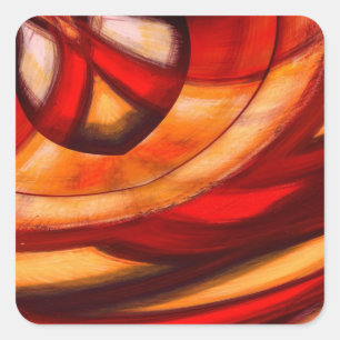 Abstract Fractal Circles Poster Print Square Sticker