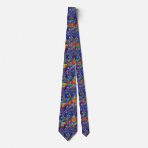 Abstract fractal faces tie