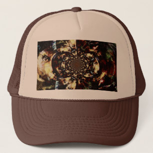 Abstract fractal faces trucker hat
