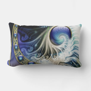 Abstract fractal fantasy lumbar cushion