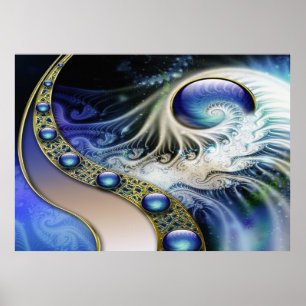 Abstract fractal fantasy poster