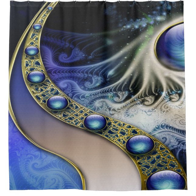 Abstract fractal fantasy shower curtain (Front)