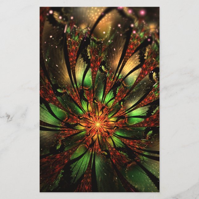 Abstract fractal flower design.  (Front)