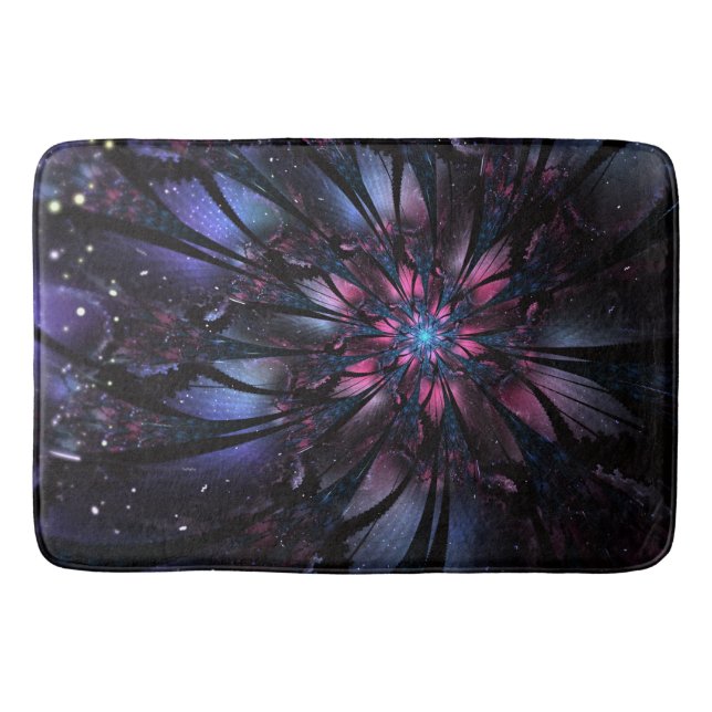 Abstract fractal flower design.  bath mat (Front)