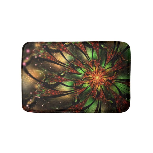 Abstract fractal flower design.   bath mat (Front)