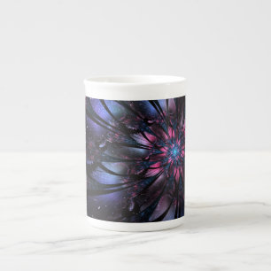 Abstract fractal flower design. bone china mug