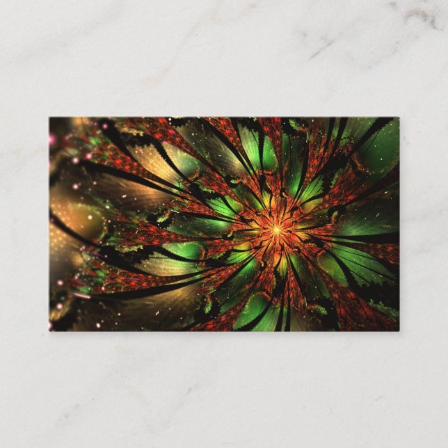 Abstract fractal flower design.  business card (Front)