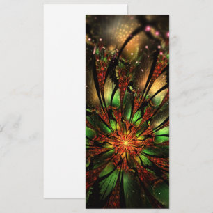 Abstract fractal flower design. card