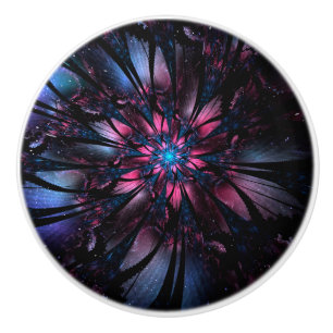 Abstract fractal flower design.  ceramic knob