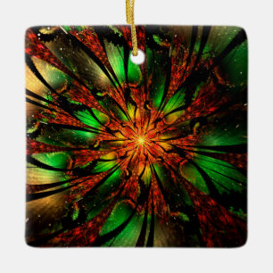 Abstract fractal flower design. ceramic ornament