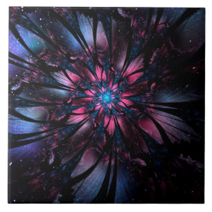 Abstract fractal flower design.  ceramic tile