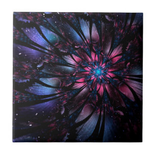 Abstract fractal flower design.  ceramic tile