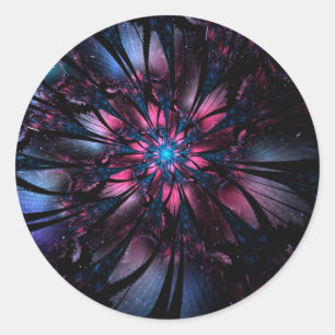 Abstract fractal flower design.   classic round sticker