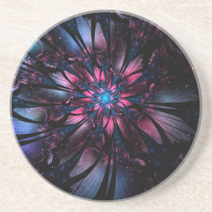Abstract fractal flower design. coaster