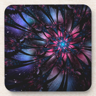 Abstract fractal flower design. coaster