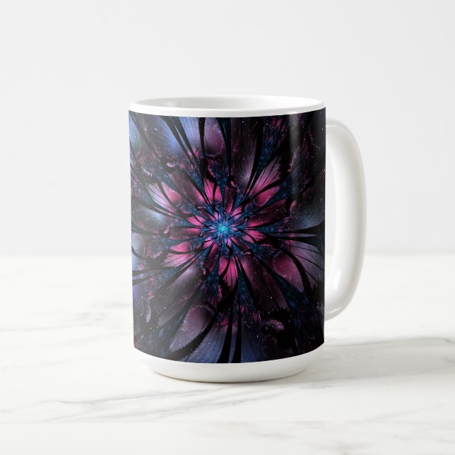 Abstract fractal flower design.   coffee mug (Front Right)