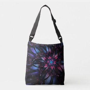 Abstract fractal flower design. crossbody bag
