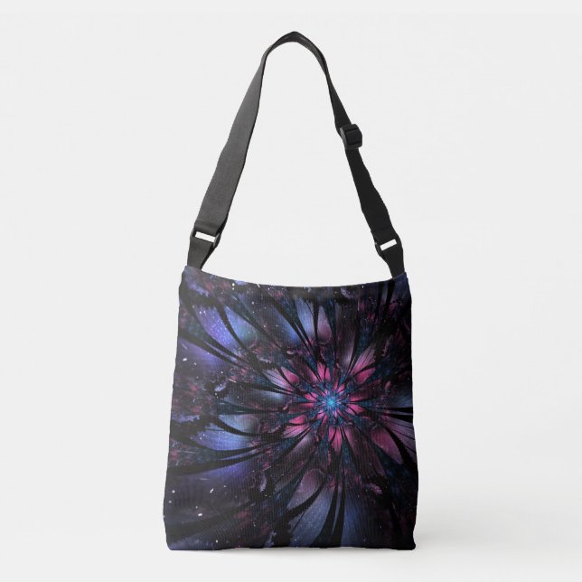 Abstract fractal flower design.   crossbody bag (Front)