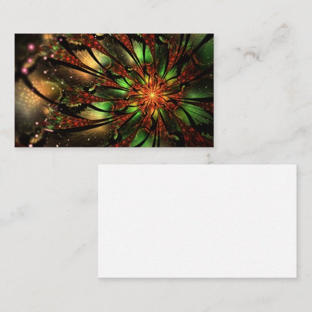 Abstract fractal flower design.   discount card (Front/Back)