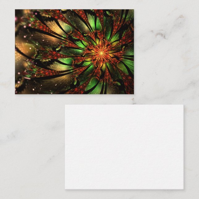 Abstract fractal flower design.   enclosure card (Front/Back)