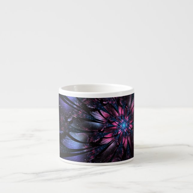 Abstract fractal flower design.   espresso cup (Front)