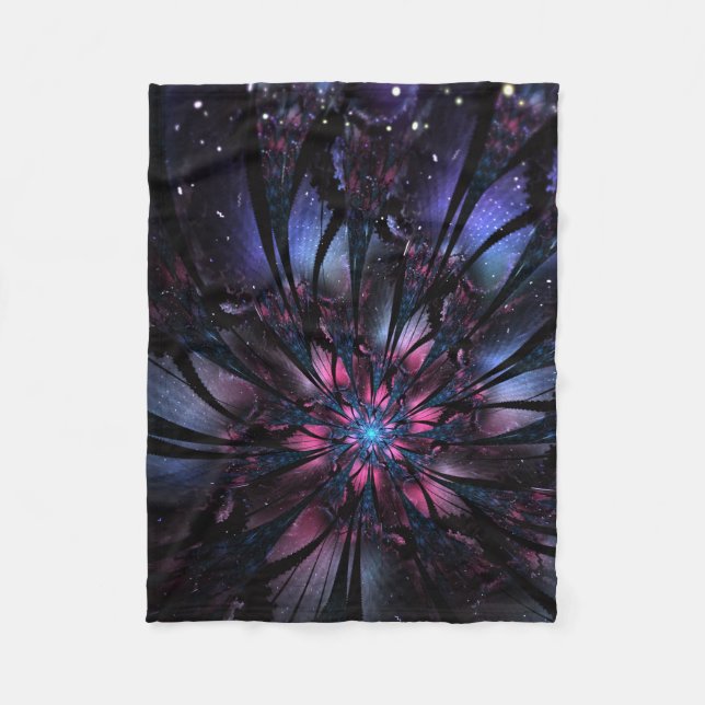 Abstract fractal flower design.  fleece blanket (Front)