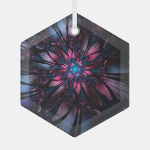 Abstract fractal flower design.  glass tree decoration