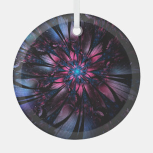 Abstract fractal flower design. glass tree decoration