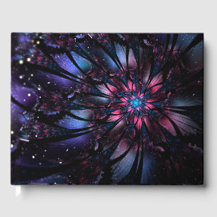Abstract fractal flower design. guest book
