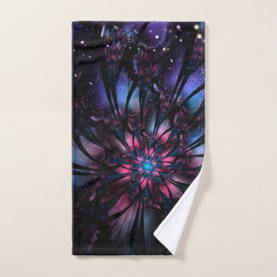 Abstract fractal flower design. hand towel