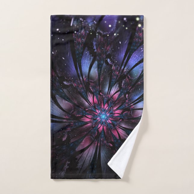 Abstract fractal flower design. hand towel (Hand Towel)