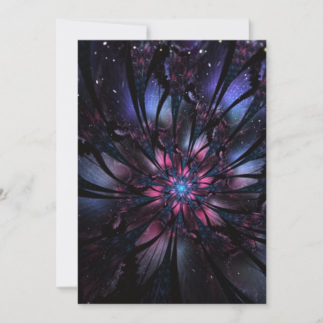 Abstract fractal flower design. holiday card (Front)