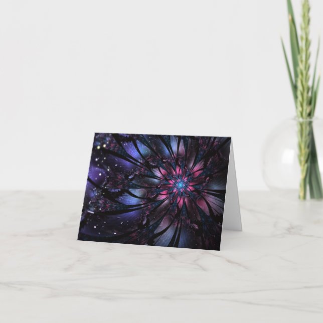 Abstract fractal flower design.  holiday card (Front)