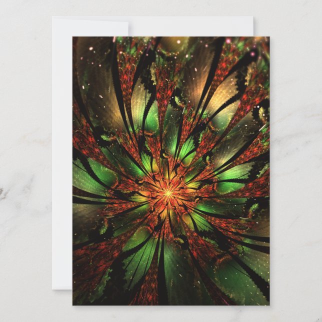 Abstract fractal flower design.  invitation (Front)