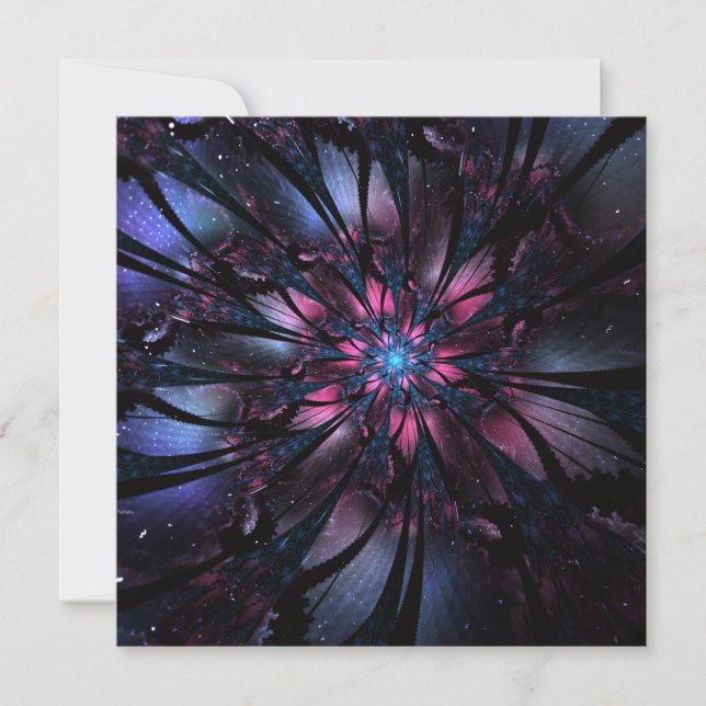Abstract fractal flower design.  invitation (Front)