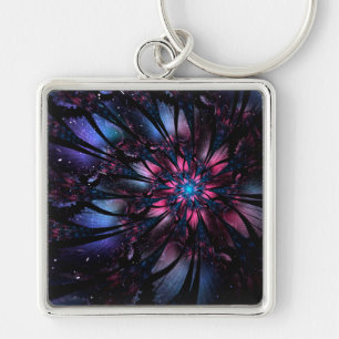 Abstract fractal flower design.  key ring