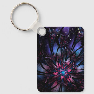 Abstract fractal flower design. key ring