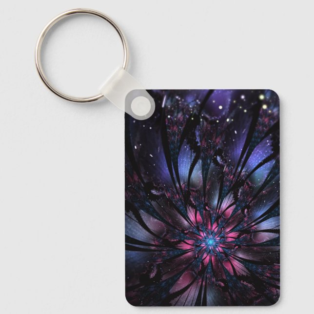 Abstract fractal flower design. key ring (Front)
