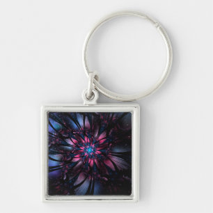 Abstract fractal flower design. key ring