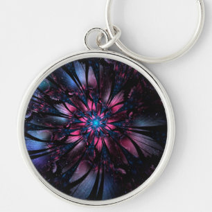 Abstract fractal flower design.   key ring