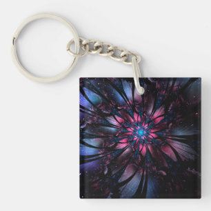 Abstract fractal flower design.  key ring
