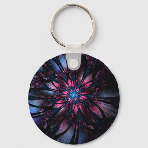 Abstract fractal flower design. key ring