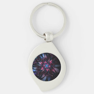 Abstract fractal flower design. key ring