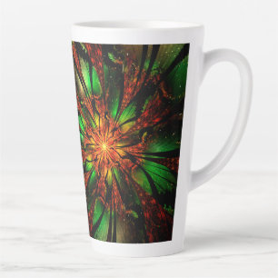Abstract fractal flower design. latte mug