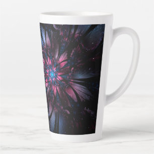 Abstract fractal flower design.  latte mug